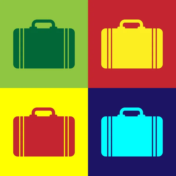 Valise couleur pour icône de voyage isolée sur fond couleur. Panneau des bagages de voyage. Icône bagages de voyage. Design plat. Illustration vectorielle — Image vectorielle