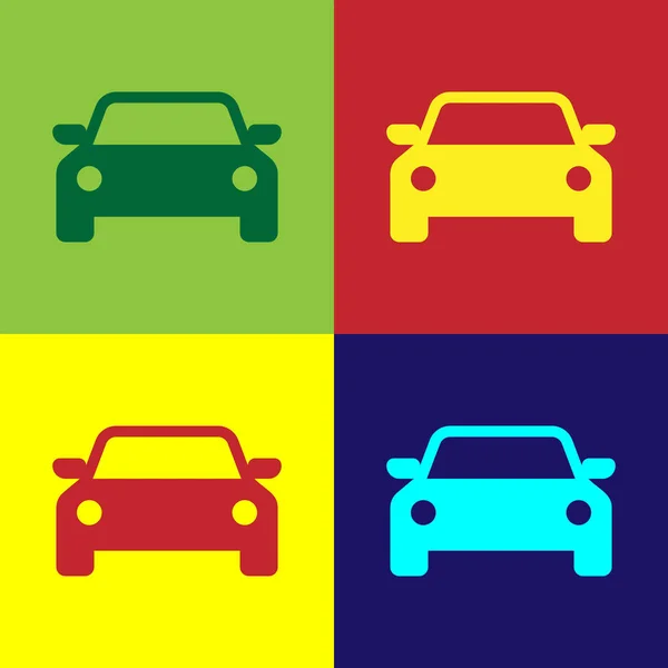 Färg bil ikonen isolerad på färgbakgrunder. Platt design. Vektorillustration — Stock vektor