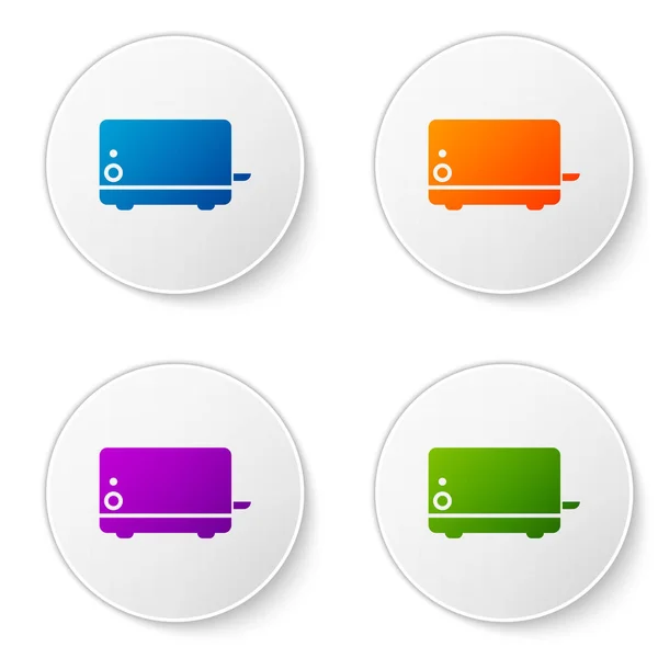 Toaster-Symbol isoliert auf weißem Hintergrund. setzen Sie Symbole in Kreis-Buttons. Vektorillustration — Stockvektor