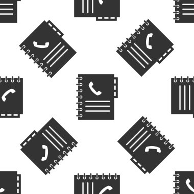 Gri telefon kitap simgesi izole Dikişsiz desen beyaz arka plan üzerinde. Adres defteri. Telefon rehberi. Vektör çizim