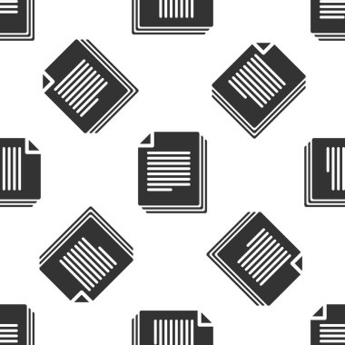Gri belge simgesi izole Dikişsiz desen beyaz arka plan üzerinde. Dosya simgesi. Denetim listesi simgesi. İş kavramı. Vektör çizim