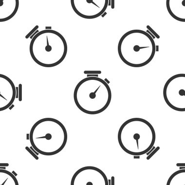 Gri kronometre simgesi izole Dikişsiz desen beyaz arka plan üzerinde. Zaman zaman işareti. Vektör çizim