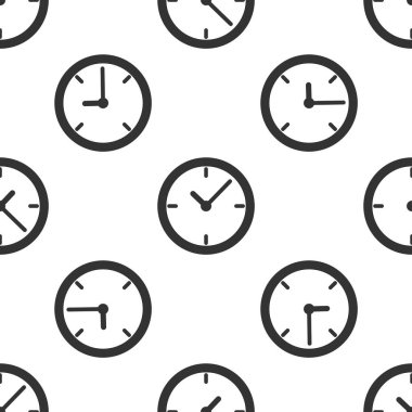Gri Saat simgesi izole Dikişsiz desen beyaz arka plan üzerinde. Vektör çizim