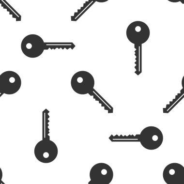 Gri anahtar simgesi izole Dikişsiz desen beyaz arka plan üzerinde. Vektör çizim
