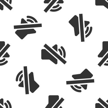 Gri hoparlör simgesi izole Dikişsiz desen beyaz arka planda sessiz. Ses simge yok. Sembol ses kapalı. Vektör çizim