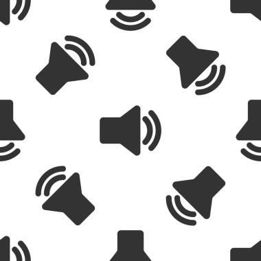 Gri hoparlör ses ayarı simgesi - ses ses ses simgesi, Medya Müzik simgesini izole Dikişsiz desen beyaz arka plan üzerinde. Vektör çizim