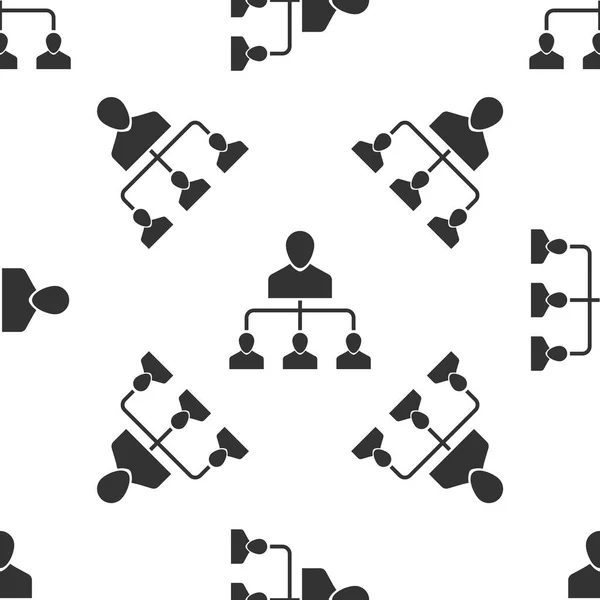 Grå henvisning - Markedsføringsikon - isolert sømløst mønster på hvit bakgrunn. Markedsføring av nettverk, partnerskap, henvisning av program. Vektorbelysning – stockvektor