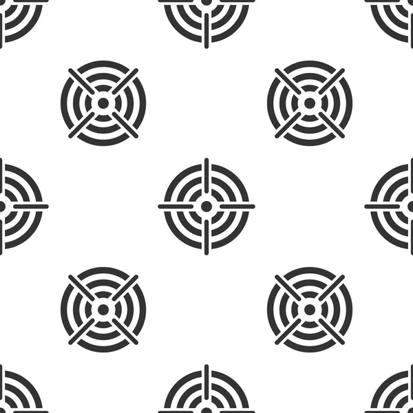 Grey Target sport voor schieten competitie pictogram geïsoleerd naadloze patroon op witte achtergrond. Schone doel met nummers voor schietbaan of pistool schieten. Vectorillustratie — Stockvector