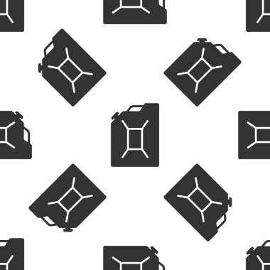 Benzin simgesi izole Dikişsiz desen beyaz arka planda gri kutu. Dizel benzin simgesi. Vektör çizim