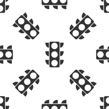 Gri trafik ışığı simgesi izole Dikişsiz desen beyaz arka plan üzerinde. Vektör çizim