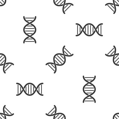 Gri Dna sembol simge izole Dikişsiz desen beyaz arka plan üzerinde. Vektör çizim
