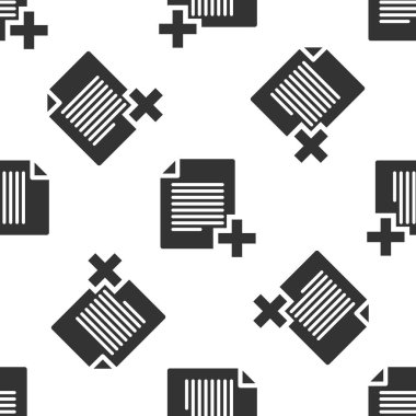 Gri eklemek yeni dosya simgesini izole Dikişsiz desen beyaz arka plan üzerinde. Kopya belge simgesi. Vektör çizim