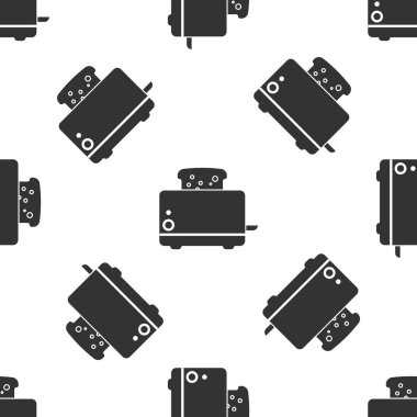 Gri tost makinesiyle tost simgesi izole Dikişsiz desen beyaz arka plan üzerinde. Vektör çizim