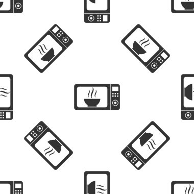Gri mikrodalga fırın simgesi izole Dikişsiz desen beyaz arka plan üzerinde. Ev aletleri simgesi. Vektör çizim