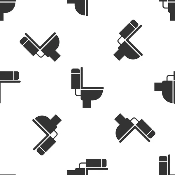 Ref. Grey Toilet bowl icon isolated seamless pattern on white background. Векторная миграция — стоковый вектор