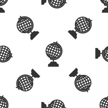 Gri toprak küre simgesi beyaz arka planda izole Dikişsiz desen. Vektör Illustration