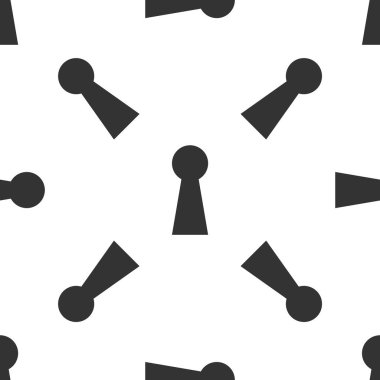 Gri Keyhole simgesi beyaz arka planda yalıtılmış Dikişsiz desen. Başarı çözümün anahtarı. Keyhole bilmece, gizli, gözetleme, güvenlik, emniyet kavramını ifade. Vektör Illustration