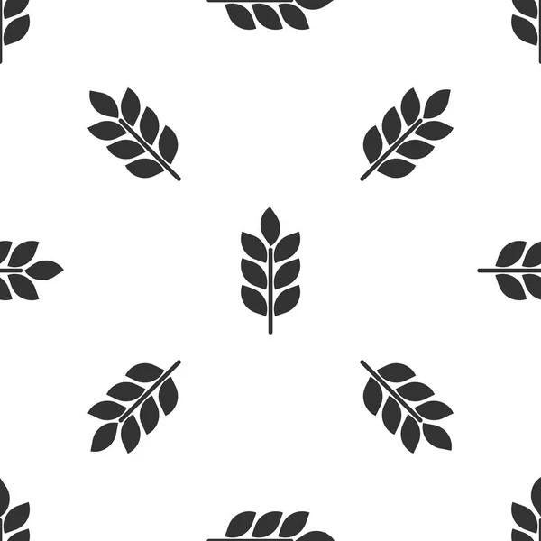 Grå Korn ikon sæt med ris, hvede, majs, havre, rug, byg tegn isoleret sømløse mønster på hvid baggrund. Ører af hvedebrød symboler. Landbrug hvede symbol. Illustration af vektor – Stock-vektor