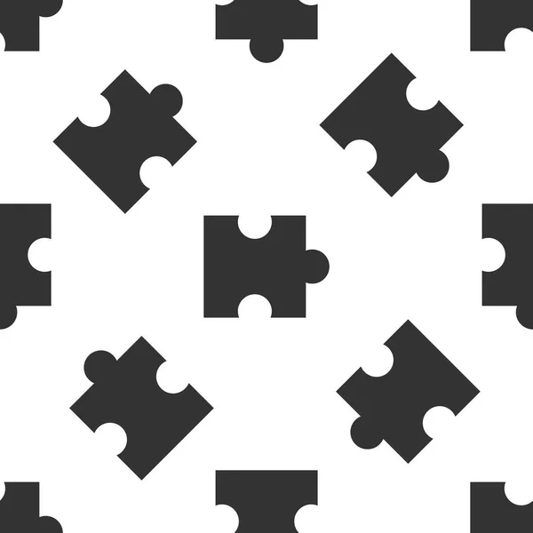 Pièce grise de puzzle icône isolé motif sans couture sur fond blanc. Appartement moderne, affaires, marketing, finance, concept internet. Illustration vectorielle — Image vectorielle