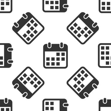 Gri takvim simgesini izole Dikişsiz desen beyaz arka plan üzerinde. Vektör çizim