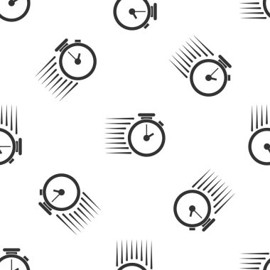 Gri kronometre simgesi izole Dikişsiz desen beyaz arka plan üzerinde. Zaman zaman işareti. Vektör çizim