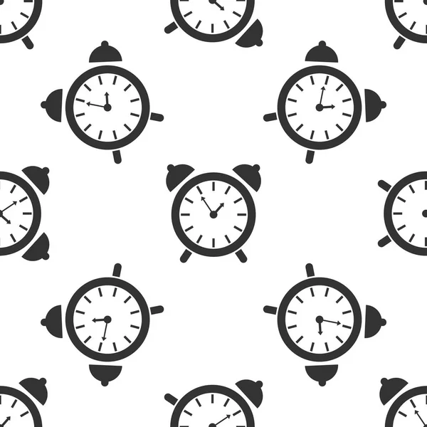 Reloj despertador gris icono aislado patrón sin costuras sobre fondo blanco. Despierta, levántate concepto. Señal de tiempo. Ilustración vectorial — Archivo Imágenes Vectoriales