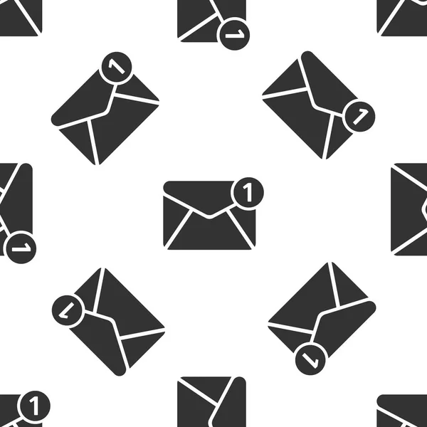 Grijze envelop icoon geïsoleerde naadloze patroon op witte achtergrond. Ontvangen bericht concept. Nieuw, e-mail inkomende bericht, SMS. Mail delivery service. Vector illustratie — Stockvector