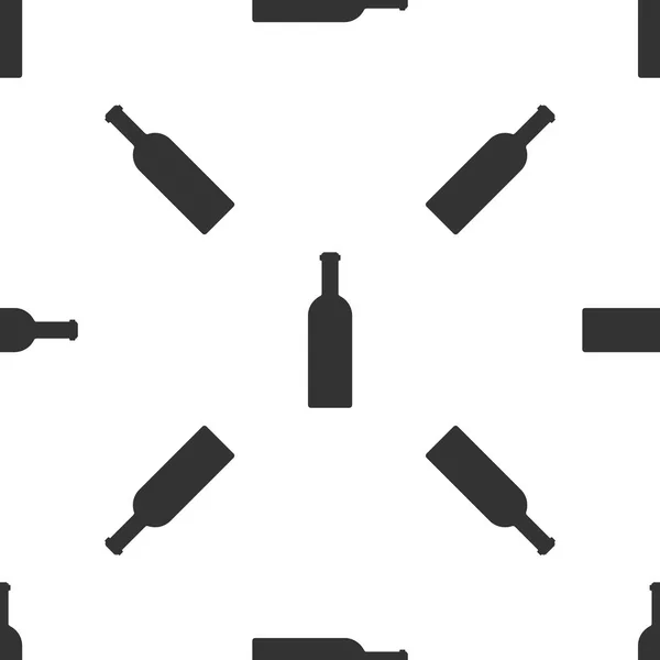 Bouteille grise de vin icône isolé motif sans couture sur fond blanc. Illustration vectorielle — Image vectorielle