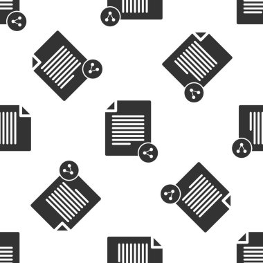 Gri paylaşımı dosya simgesini izole Dikişsiz desen beyaz arka plan üzerinde. Dosya paylaşımı. Dosya aktarımı işareti. Vektör çizim