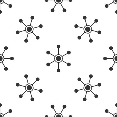 Gri ağ simgesini izole Dikişsiz desen beyaz arka plan üzerinde. Genel ağ bağlantısı. Küresel teknoloji veya sosyal ağ. Bağlantılı noktalar ve çizgiler. Vektör çizim