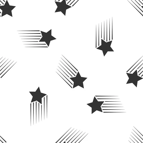 Szary spada gwiazda ikona na białym tle wzór na białym tle. Spadająca gwiazda z star trail. Meteoryt, meteoryt, komety, asteroidy, ikonę gwiazdki. Ilustracja wektorowa — Wektor stockowy
