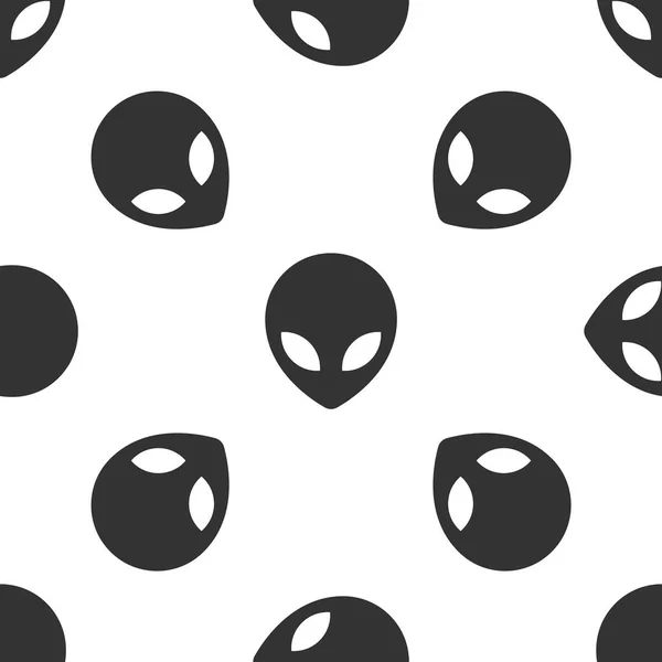 Grey Alien icon isolated seamless pattern on white background. Extraterrestrial alien face or head symbol. Vector Illustration — Stock Vector