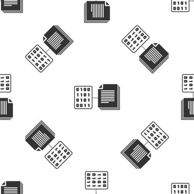 Gri akıllı sözleşme simgesi izole Dikişsiz desen beyaz arka plan üzerinde. Blockchain teknoloji, cryptocurrency madencilik, bitcoin, altcoins, dijital para piyasası. Vektör çizim