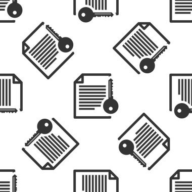 Gri akıllı sözleşme simgesi izole Dikişsiz desen beyaz arka plan üzerinde. Blockchain teknoloji, cryptocurrency madencilik, bitcoin, altcoins, dijital para piyasası. Vektör çizim