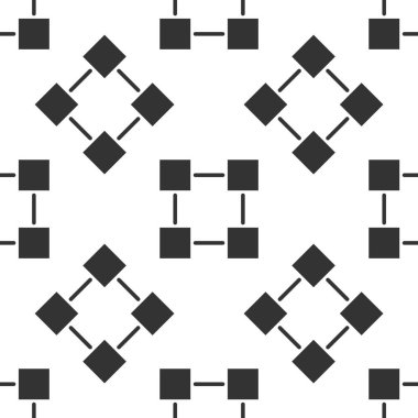 Gri Blockchain teknoloji simgesi izole Dikişsiz desen beyaz arka plan üzerinde. Cryptocurrency veri işareti. Soyut geometrik bloğu zinciri ağ teknolojisi iş. Vektör çizim
