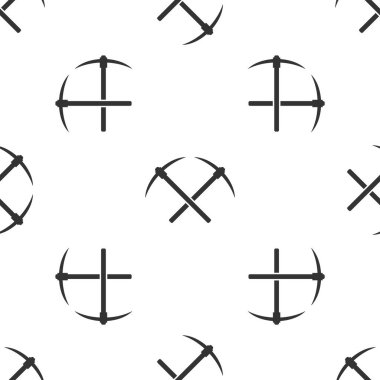 Gri geçti kazma simgesi izole Dikişsiz desen beyaz arka plan üzerinde. Blockchain teknoloji, cryptocurrency madencilik, bitcoin, altcoins, dijital para piyasası. Vektör çizim