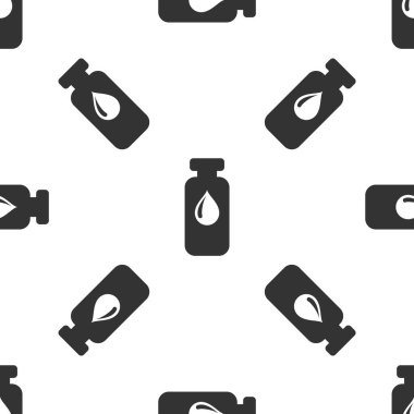 Gri tıbbi şişe, ampül, şişe simgesi izole Dikişsiz desen beyaz arka plan üzerinde. Aşı, enjeksiyon, aşı sağlık kavramı. Vektör çizim