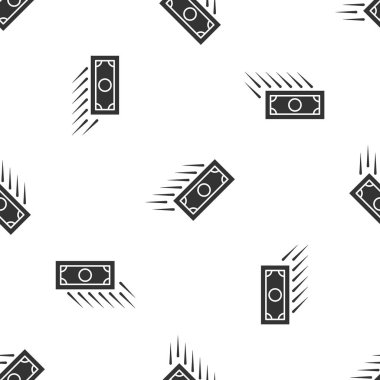 Gri hızlı ödemeler simgesi izole Dikişsiz desen beyaz arka plan üzerinde. Hızlı para havalesi ödemesi. Finansal Hizmetler, hızlı kredi, vakit nakittir, nakit geri kavramı. Vektör çizim