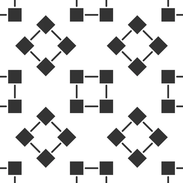 Γκρι Blockchain τεχνολογία εικονίδιο απομονωμένες χωρίς ραφή πρότυπο σε άσπρο φόντο. Σημάδι δεδομένων κρυπτονόμισμα. Αφηρημένη γεωμετρική μπλοκ αλυσίδα δικτύου τεχνολογίας επιχειρήσεων. Εικονογράφηση διάνυσμα — Διανυσματικό Αρχείο