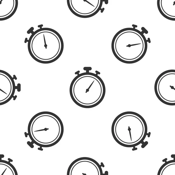 Icône de chronomètre gris isolé motif sans couture sur fond blanc. Signe de minuterie. Signe du chronomètre. Illustration vectorielle — Image vectorielle