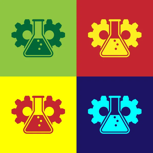 Color Bioengineering icon isolated on color backgrounds. Element of genetics and bioengineering icon. Biology, molecule, chemical icon. Vector Illustration — Stock Vector