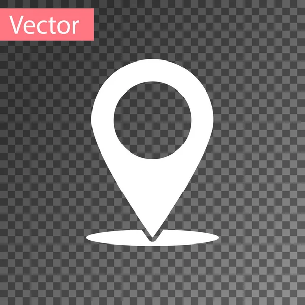 Icono de pin Mapa blanco aislado sobre fondo transparente. Símbolo de puntero. Señal de ubicación. Mapa de navegación, GPS, dirección, lugar, brújula, contacto, concepto de búsqueda. Ilustración vectorial — Vector de stock