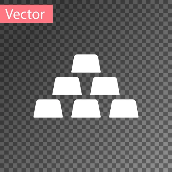 Weißgoldbarren-Symbol auf transparentem Hintergrund. Bankgeschäftskonzept. Vektorillustration — Stockvektor