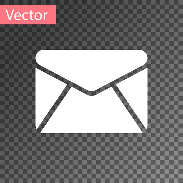 Icono de sobre blanco aislado sobre fondo transparente. Mensaje de correo electrónico símbolo de letra. Ilustración vectorial — Vector de stock