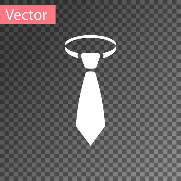 Icono de lazo blanco aislado sobre fondo transparente. Símbolo de corbata y paño. Ilustración vectorial — Vector de stock