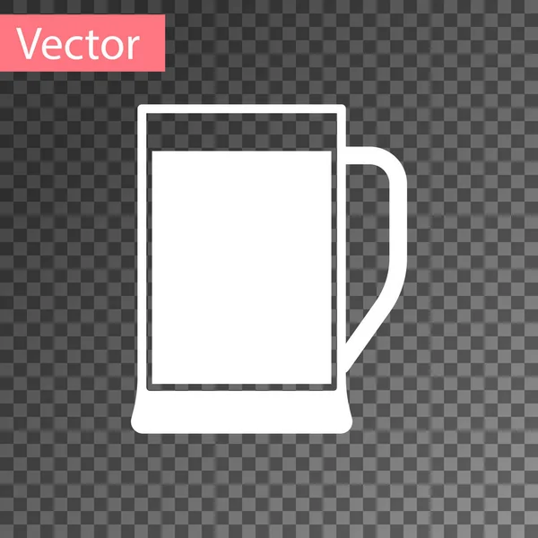 Icono de vaso blanco de cerveza aislado sobre fondo transparente. Ilustración vectorial — Vector de stock