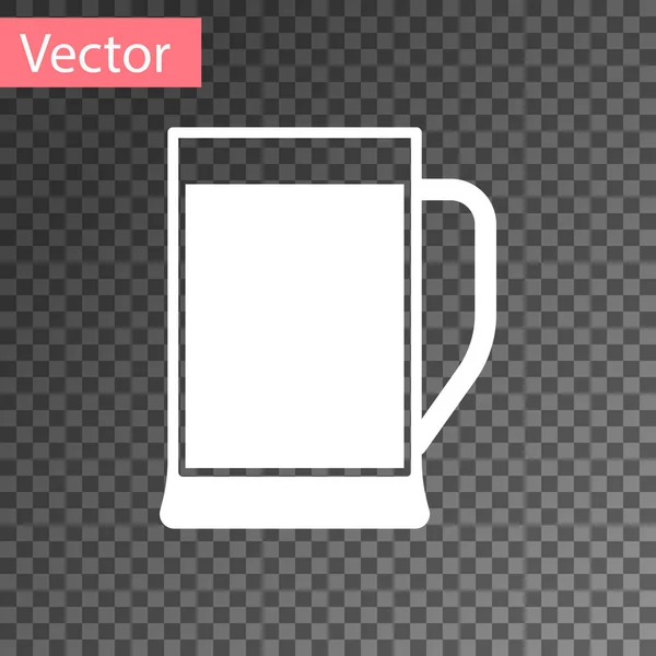 Weißes Glas Bier Ikone isoliert auf transparentem Hintergrund. Vektorillustration — Stockvektor