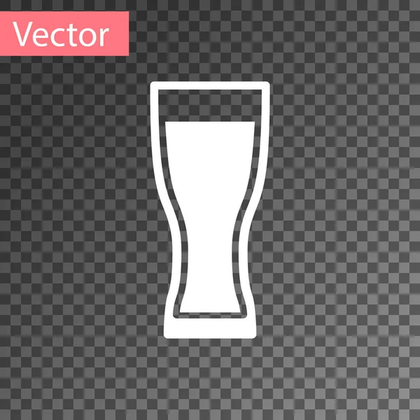 Verre blanc de bière icône isolé sur fond transparent. Illustration vectorielle — Image vectorielle