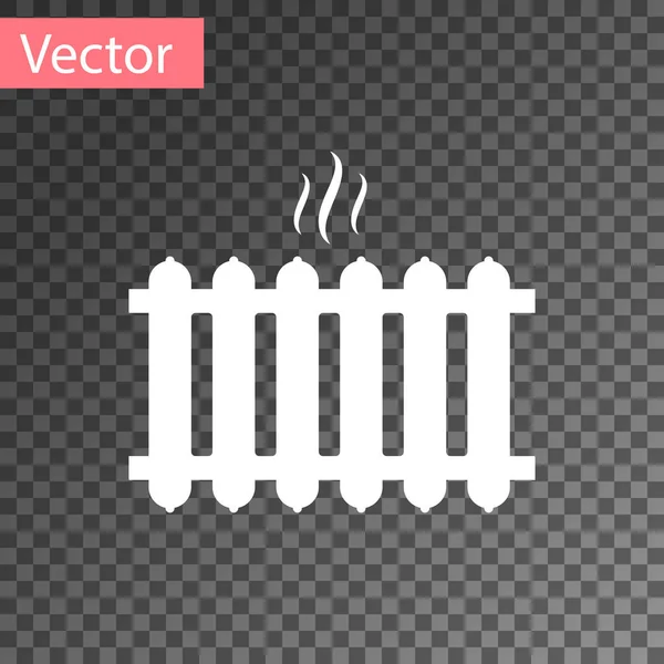 Icono radiador de calefacción blanca aislado sobre fondo transparente. Ilustración vectorial — Archivo Imágenes Vectoriales
