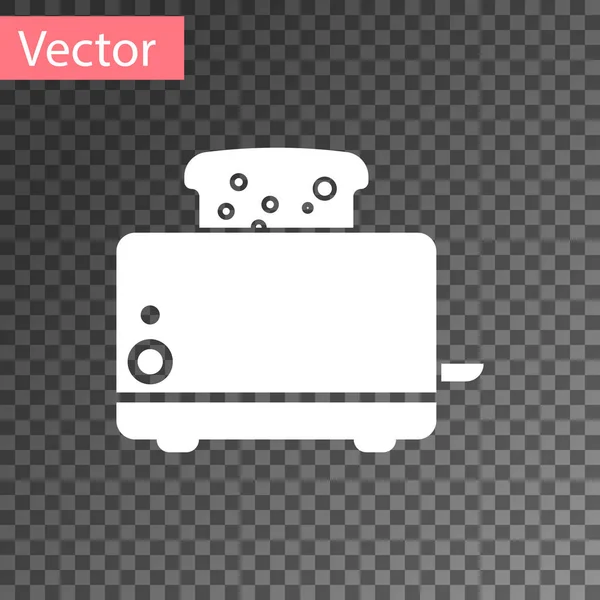 Weißer Toaster mit Toastsymbol auf transparentem Hintergrund. Vektorillustration — Stockvektor